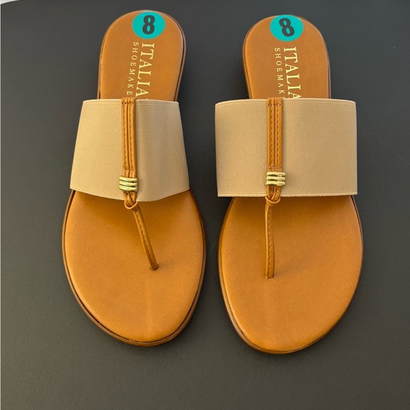 Italian Shoemakers Shoes - Italian Shoemakers Thong Sandals Brown/Tan Woman 8